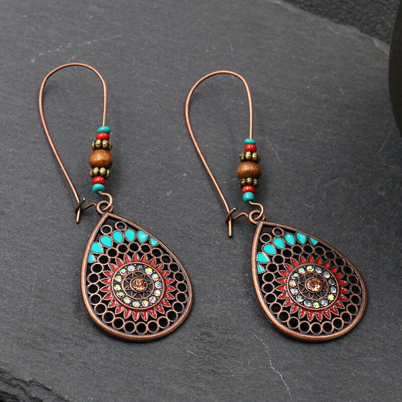 Oorbellen Populaire Oorbellen Mode Bladeren Ingelegd Met Kleur Diamanten Oorbellen: 1267