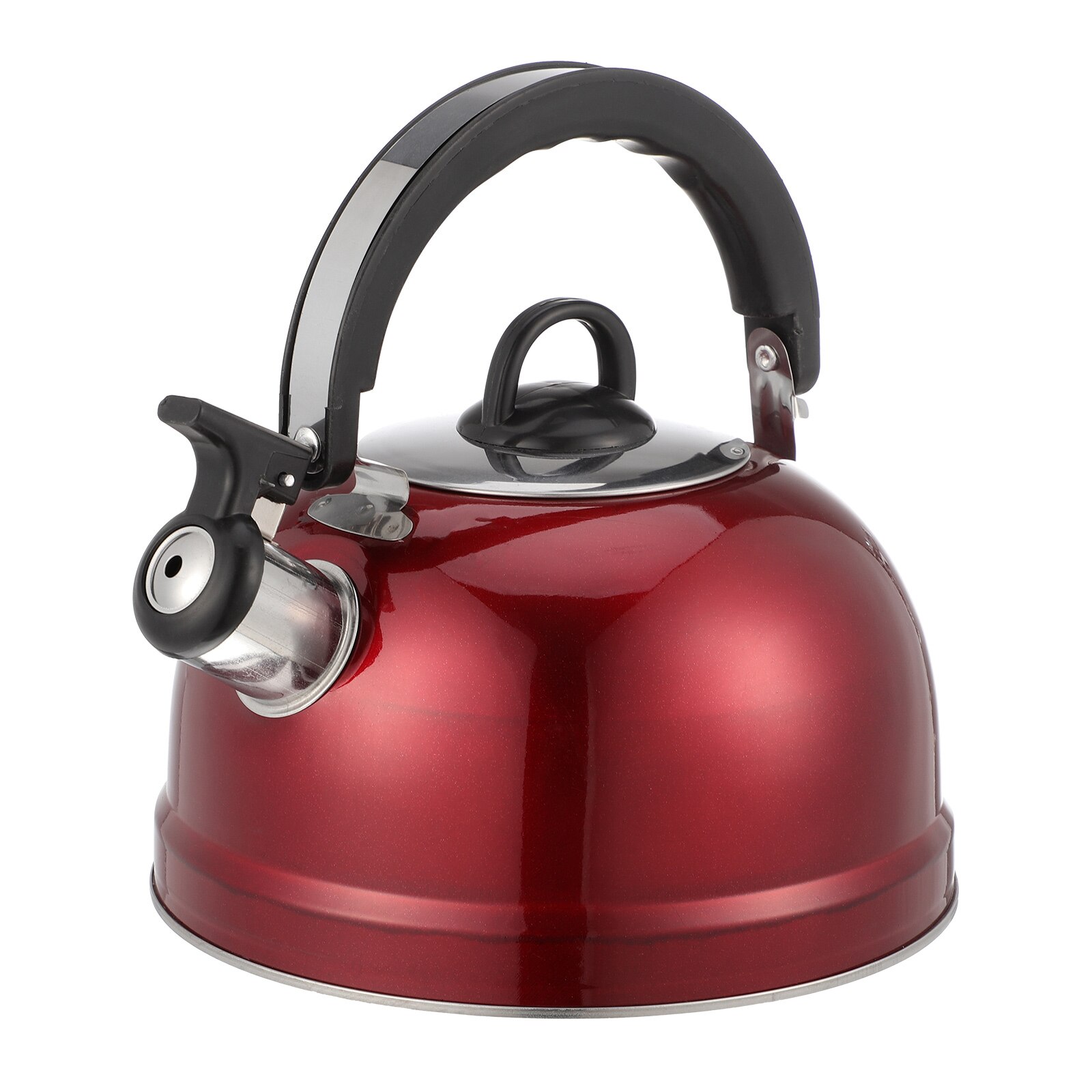 1Pc 1.2L Stainless Steel Teakettle Boil Water Kettle Sounding Kettle Singing Induction Cooker Gas Stove Universal Kettle: Red