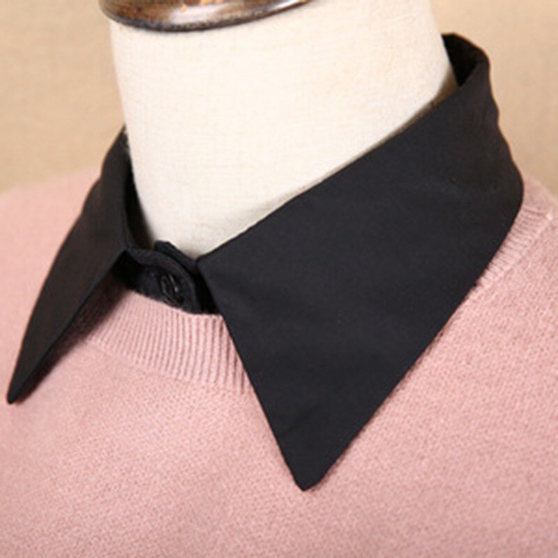 Vrouwen Volwassen Kant Solid Revers Nep Kraag Shirt Dame Afneembare Kragen Blouse Das Kleding Accessoires