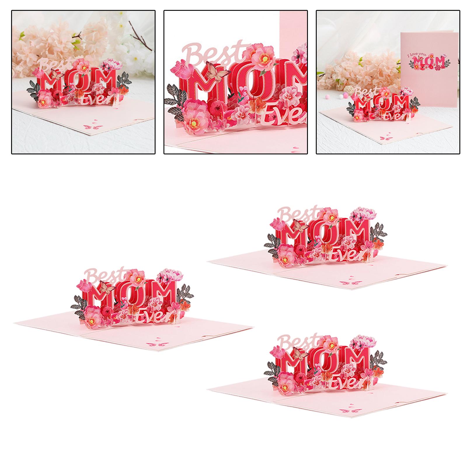 Handmade 3D Flowers Card Mother’S Day Card Popup Cards for Mom Girlfriend Grandma Wife Daughter