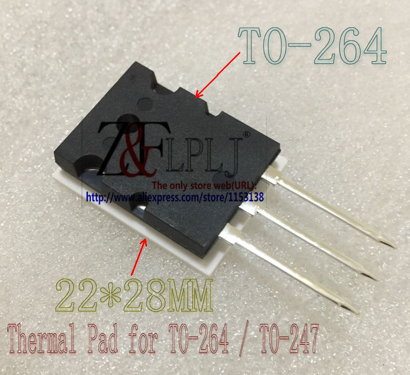 Alumina ceramic Thermal Pad for TO-264 / TO-247 Thermal insulation, insulating ceramic sheet 22*28*0.6mm/22*28*1mm 50PCS/LOT