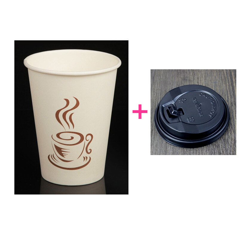 50 Stuks Wegwerp Drink Cup Party Gunsten Koffie Beker Melk Thee Glazen 250 Ml 400 Ml papier Cup Met Deksel: cup and lid / 400ml 14oz 50pcs