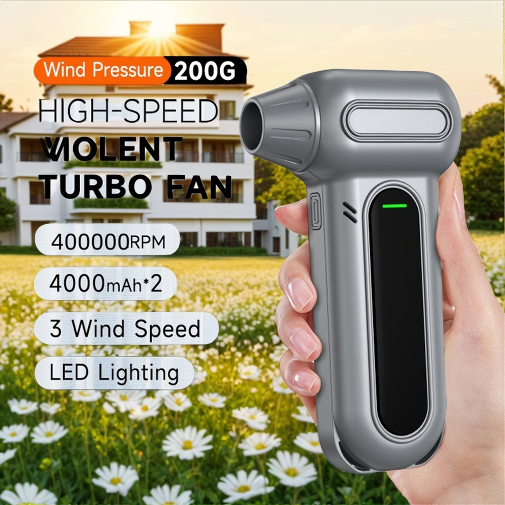Elektrische luchtstofdoek Borstelloze luchtblazer-400000 RPM Super Power, oplaadbare borstelloze motor met 3 versnellingen voor auto/pc/thuis/buiten