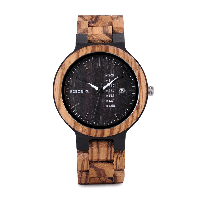 BOBO BIRD Fast Wooden Wristwatch Handmade Date Week Display Clock relogio masculino LED For Birthday Anniversary