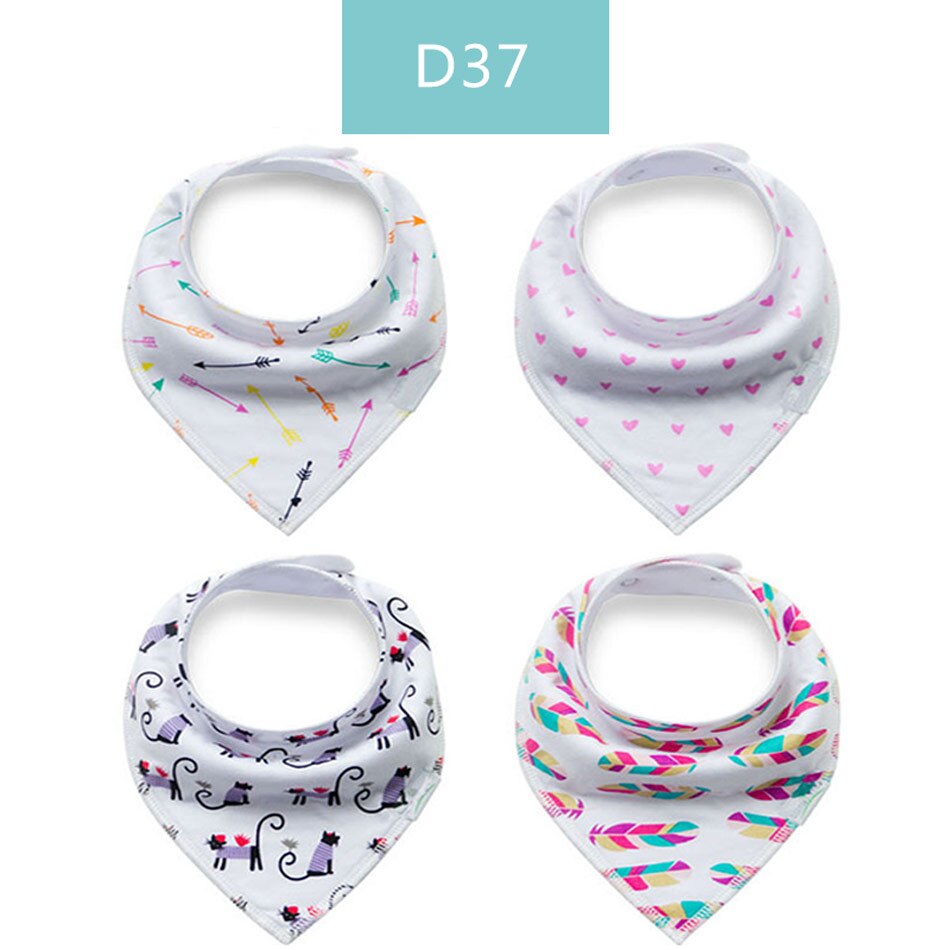 Gelukkig Fluit 4 Stuks Veel Baby Kids 100% Katoen Bandana Slabbetjes Feeding Speeksel Handdoek Dribble Driehoek Set
