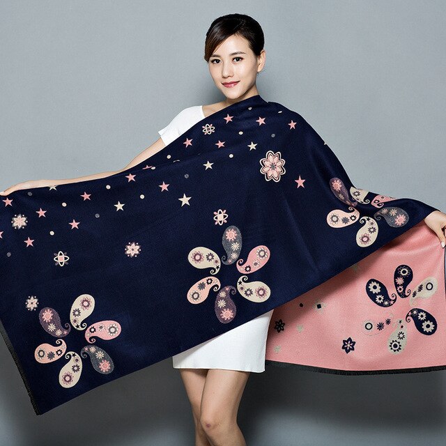 Châle pour femmes, automne hiver, écharpe en cachemire, Pashmina chaude, grande taille, douce, couverture multi-usage: D3