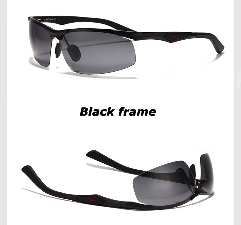 mannen Gepolariseerde Zonnebril TAC UV400 Zonnebril aluminium magnesium frame auto driver gepolariseerde zonnebril: Black