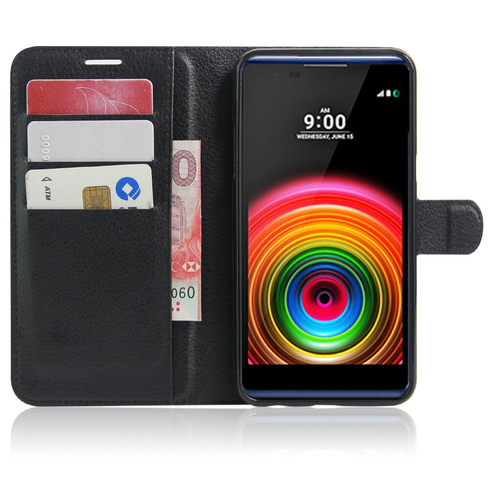 Tarjeta de funda de cartera titular del teléfono para LG X Power /K220DS/K220/LS755/US610 5,3 "cuero de la Pu caso Shell protector