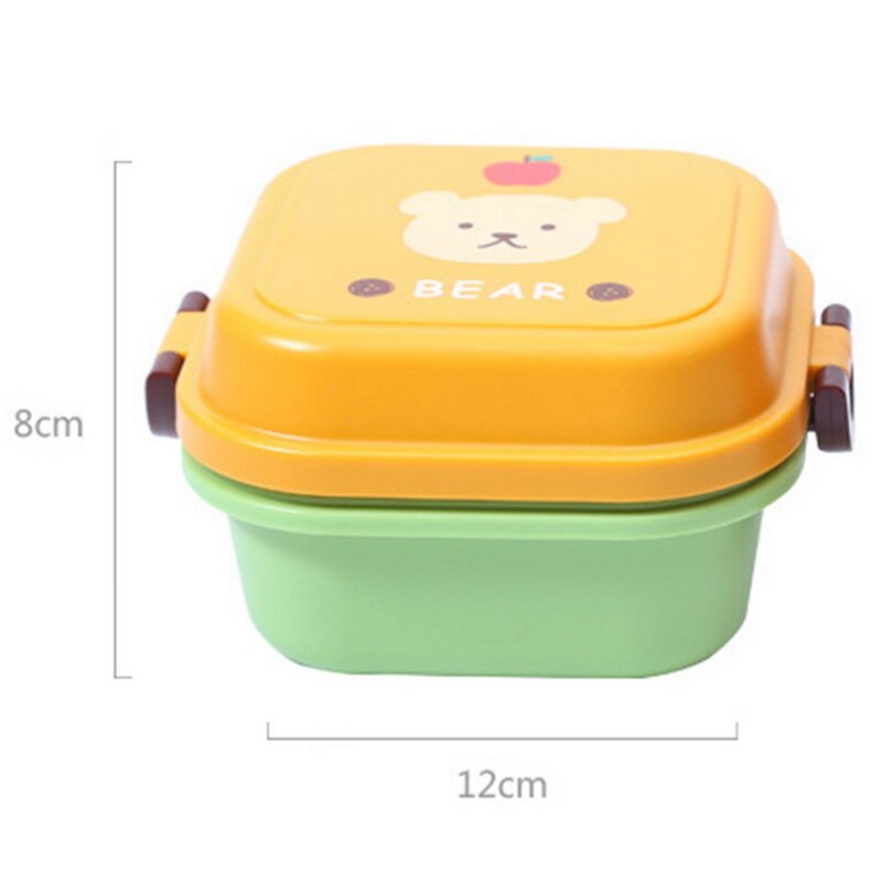 Portable Plastic Cartoon Food Container Healthy Lunch Box Bento Boxes Dinnerware For Students Cutlery Kids Children 1pcs