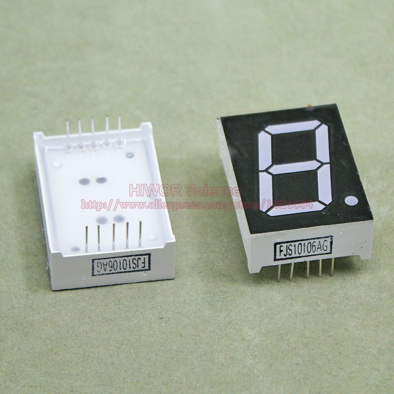 (10pcs/lot) 10 Pins 10011AG 1 Inch 1 Bit Digit 7 Segment Green LED Display Share Common Cathode Digital Display