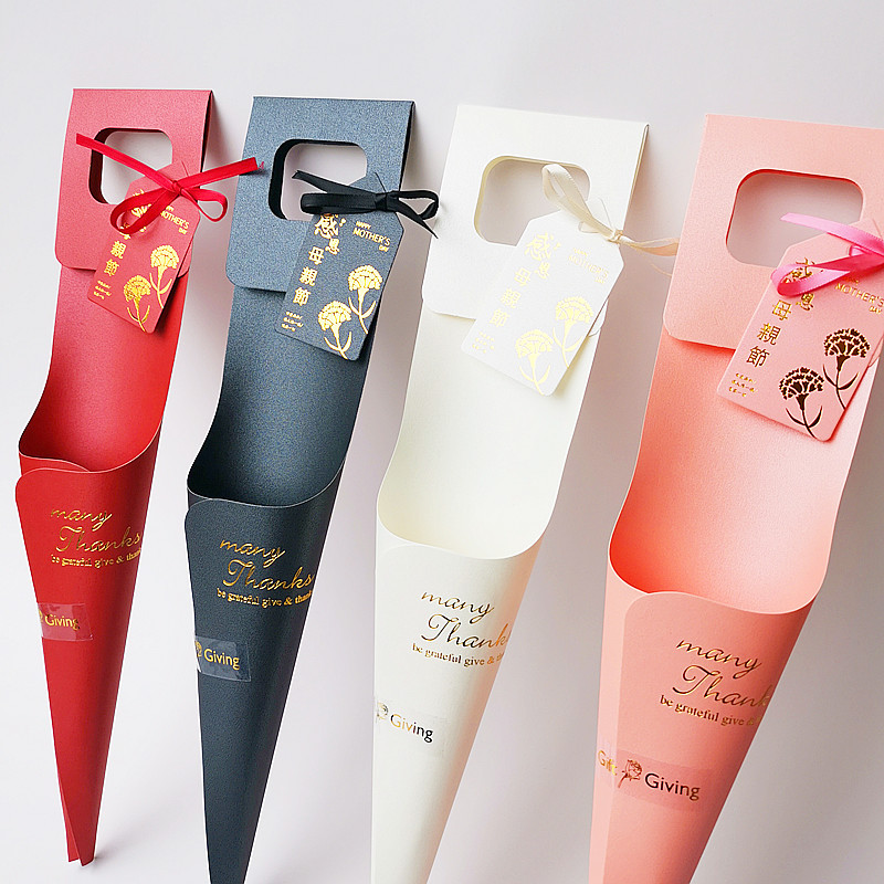 5/10/20Stck Hand-gehalten Einzelne Rose Nelke Blume Strauß Verpackung Kasten Taschen Hochzeit Dekoration blume Verpackung murmeln Schild