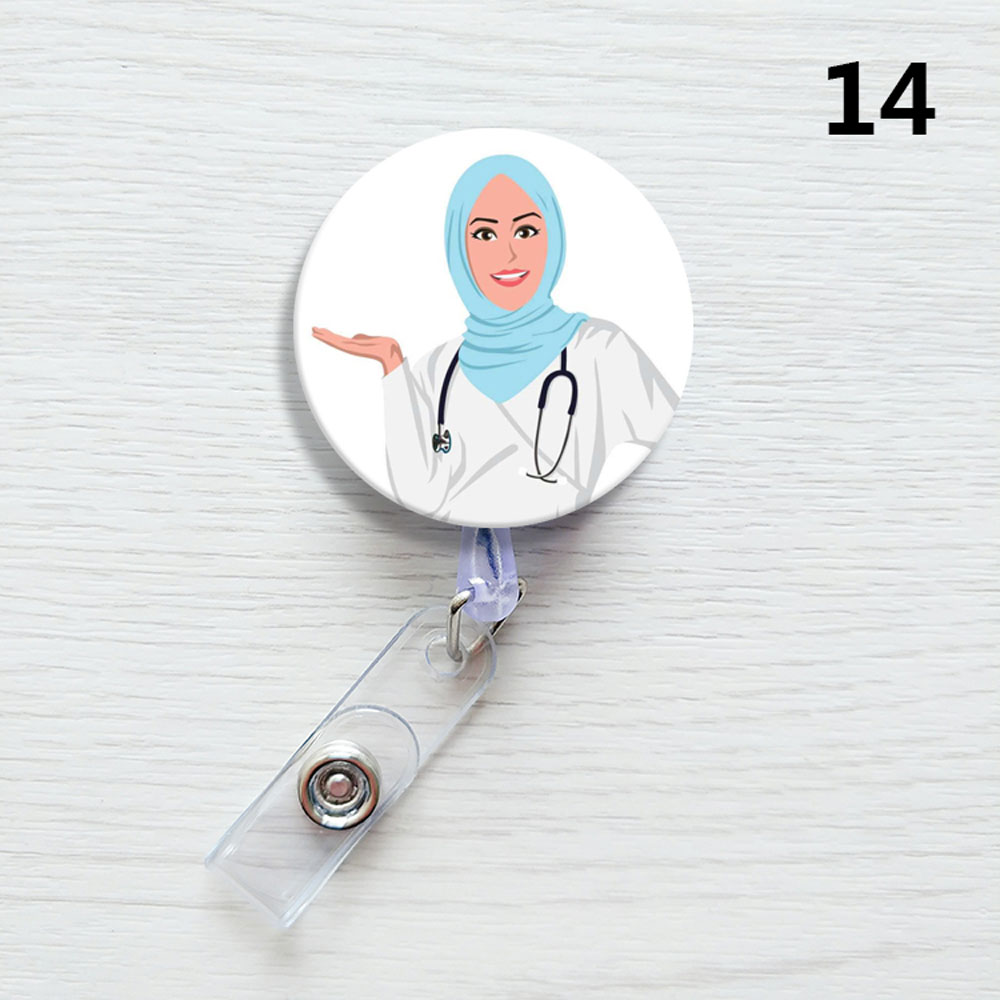 Leuke cartoon id-kaarthouder met oprolmechanisme, uitschuifbare kaarthouder voor kantoorartikelen, kaarthouder, naamkaarthouder, badgehouder.: Marineblauw