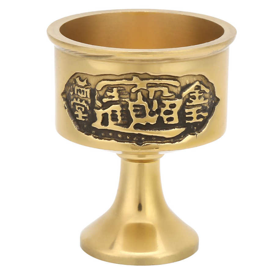 Buddhistisk ren messing tilbyder vand vin te skål kop ritual tempel