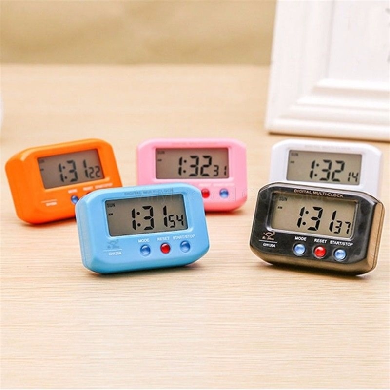 LED Mini Pocket Digital Alarm Clock Portable Clocks Timer Countdown Stopwatch Electronic Table Clock With Snooze Backlight