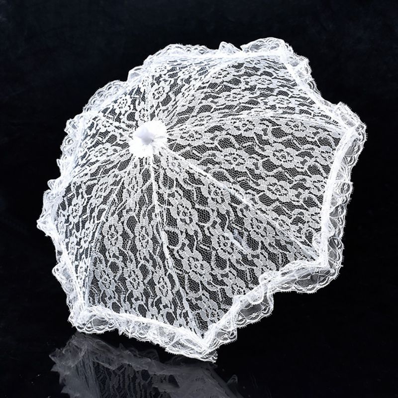 Events Umbrella Lace Wedding Shooting Parasol Umbrella Lady Costume Accessory Bridal Photo Props: 51237  white