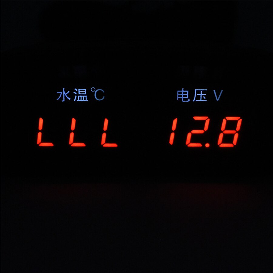 Universal 2In1 LCD Digital Car SUV Voltmeter Water Temp Meter Thermometer Gauge