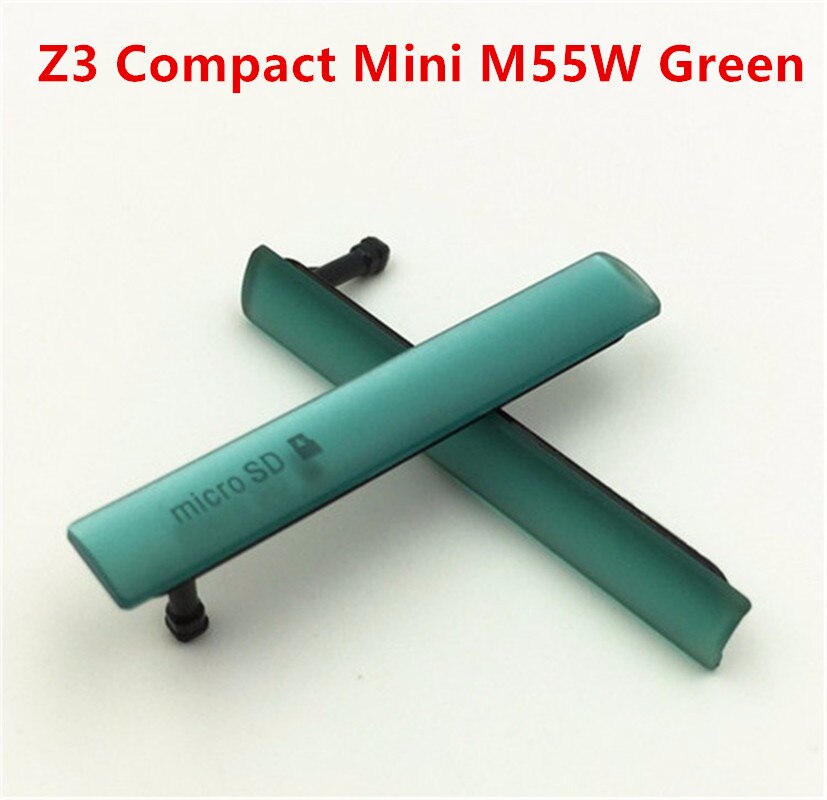 Cubierta de puerto de carga USB para Sony Xperia Z3 mini Z3 Compact M55W D5803 D5833, nueva ranura para Puerto SD, 100%: green