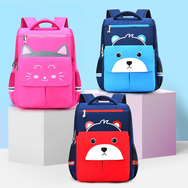 Lovely Cat Girl School Bags for Kids backpack 1-6 Grade School Backpacks Little Girls School Bag bookbag mochila