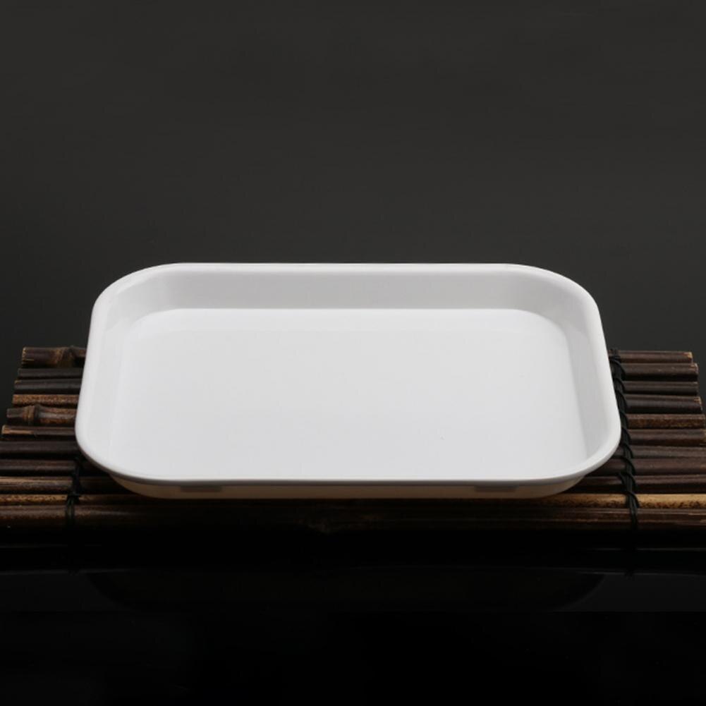 Bandeja de plástico blanca para servir, bandejas decorativas apilables fáciles de usar, creativas, delicadas, para el hogar, para almacenamiento de ensaladas
