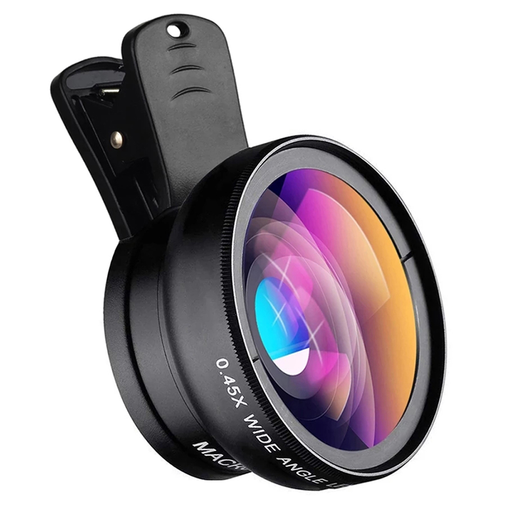 2 In 1 Telefoon Lens 0.45X Groothoek Macro Fisheye Lens Voor Iphone Samsung Xiaomi Telefoon Camera Lens Kits Met clip Fish Eye Lens