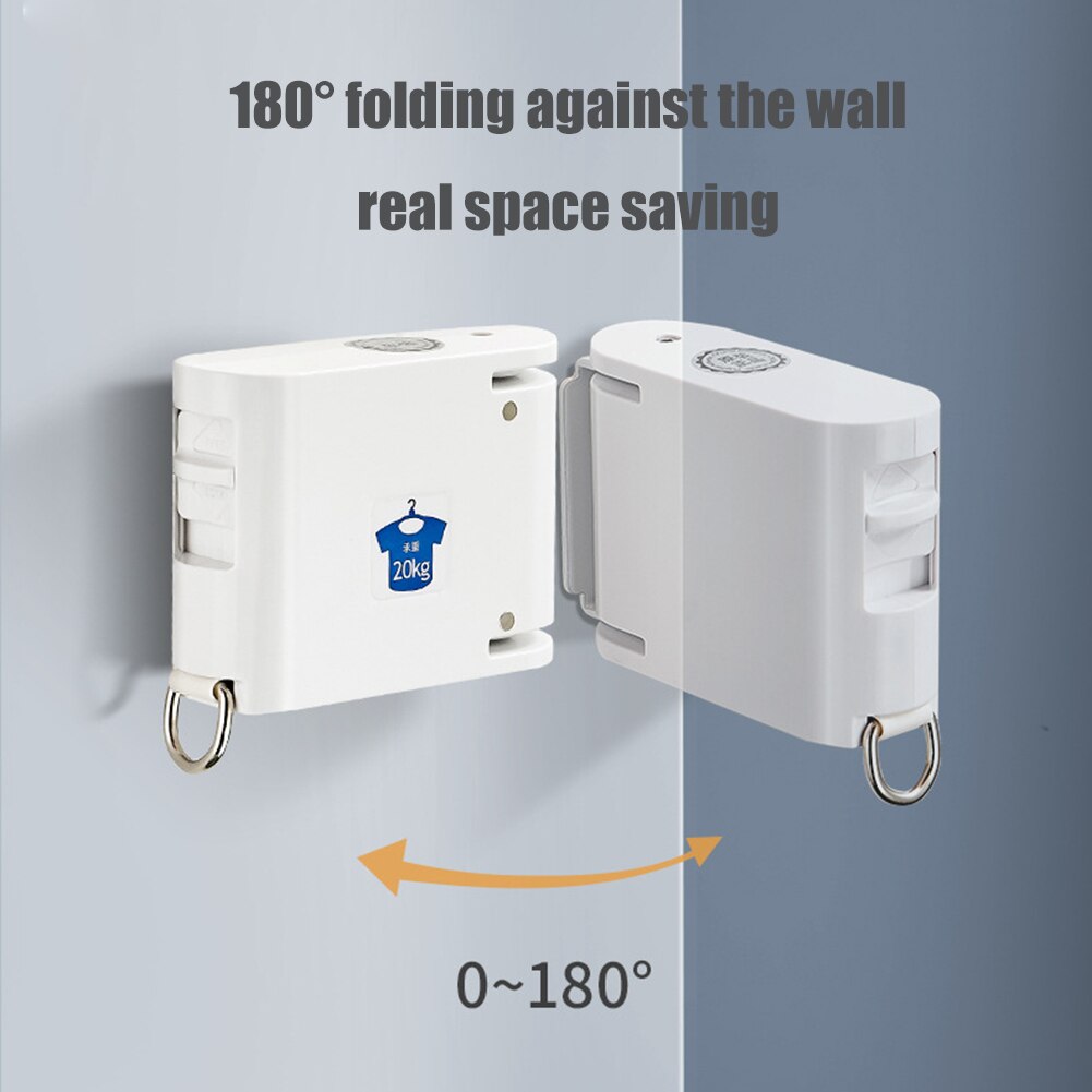 4.2m Indoor Invisible Clothesline with Hanger Hole Retractable Drying Rack Rope Balcony Clothes Line No Drilling Required#38