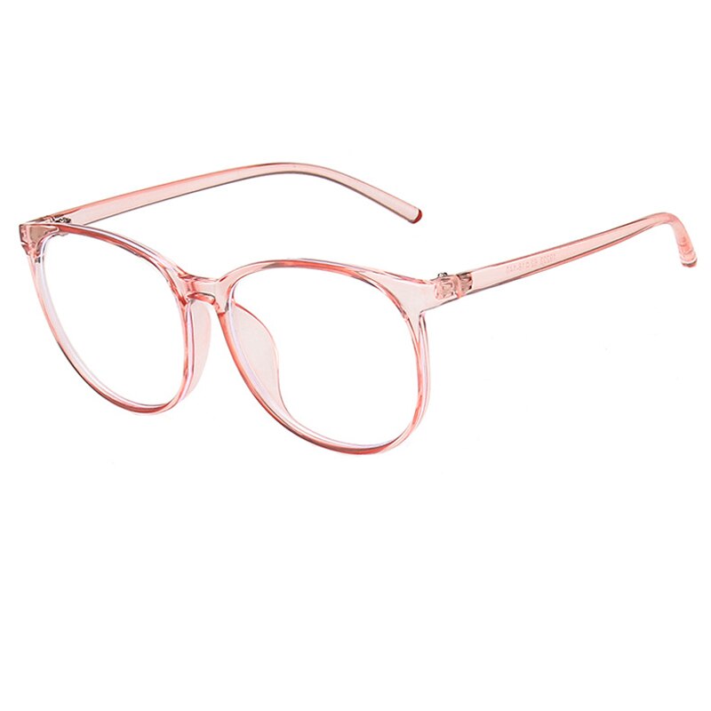 Oversize Stralingsbescherming Anti Blauw Licht Computer Bril Vrouwen Transparante Bril Mode Trend Ronde Brillen Frame: C4Pink