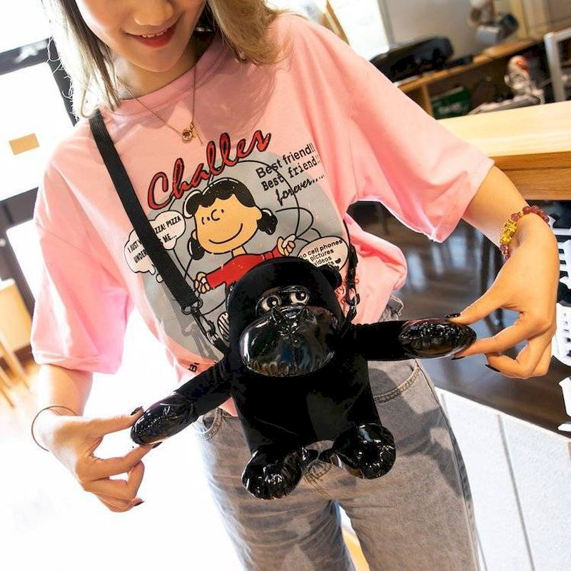 Szympans kreskówka mała torebka damska torba nowa 2020 urocza małpka torba pluszowa lalka lalka torba na ramię