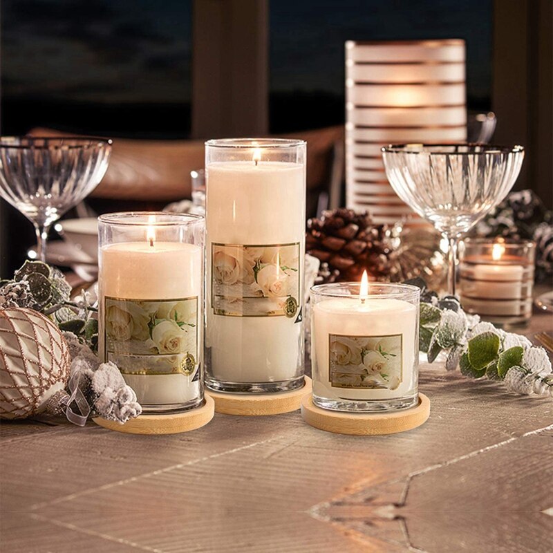 Bamboe plantenschotel  - 6.1 inch plantenbak, ronde, duurzame bamboe plantenbakken met drainagewater, 10 stuks