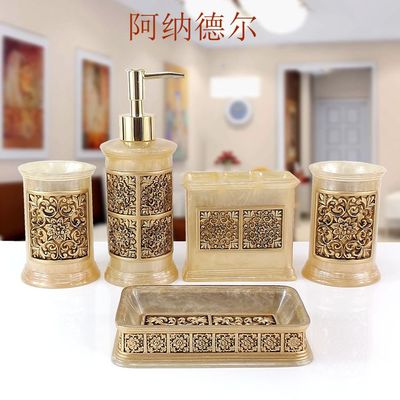 Beautiful butterfly floral 5PCS Resin Bathroom Accessories Set Soap Dispenser/Toothbrush Holder/Tumbler/Soap Dish white: 9
