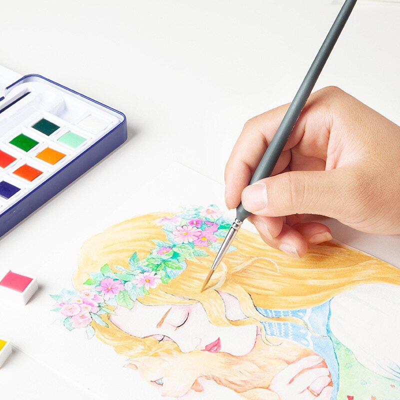 9 stuks miniatuur kwastenset voor fijne details, olieverfschilderij, aquarel kwastenset vdx 99