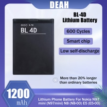 BL-4D-batería de litio recargable BL 4D BL4D de 1200mAh para Nokia Mini, E7, E7-00, N5, N8, N8-00, E5, E6, E5-00, 702T, T7-00, 803, N803