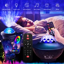 Ocean Wave Cloud Lamp Bluetooth-Speaker Galaxy Starry Sky Projector Night Light For Bedroom Party Decoration Kids Adults