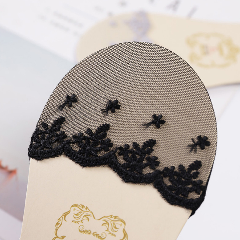 2 Pairs Transparent Short Breathable Lace Socks Women Summer Hollow Out Boat Socks Slippers Female Low Invisible Socks