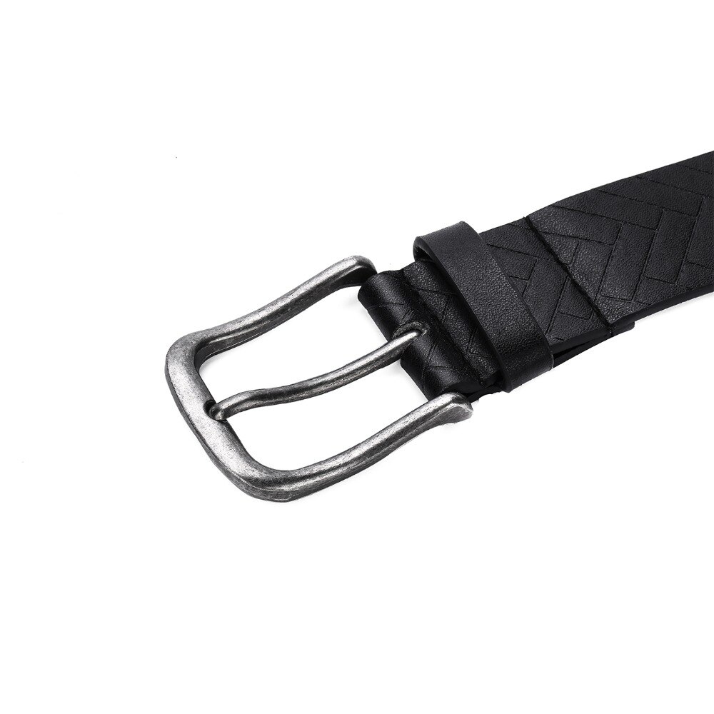 SHANH ZUN Soft Wide Leather Belt for Jeans Shorts, Leather Belt with Metal Buckle