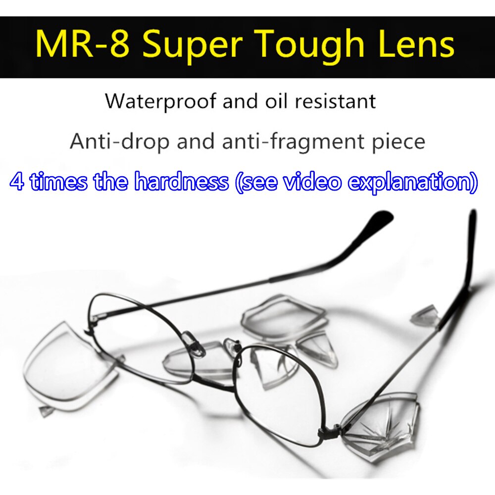 super tough MR-8 series 4 heavy hardness 1.61-1.67-1.74 anti-blue light aspheric optical prescription resin lens