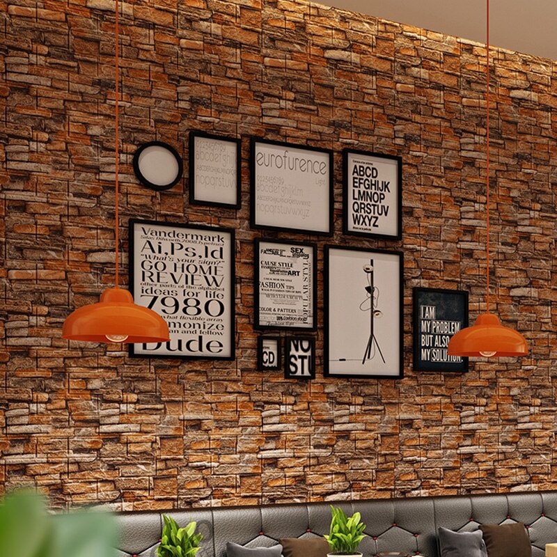 Talon sisustus 3d pvc-seinätarraa paperi tiili kivi tapetti tee itse maalaismainen efekti itseliimautuva kodin sisustus tarra olohuone