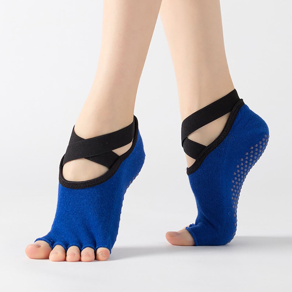 Calcetines de Yoga de cinco dedos para mujer, medias antideslizantes transpirables de secado rápido, de , de algodón, para Ballet, baile y Fitness: 06