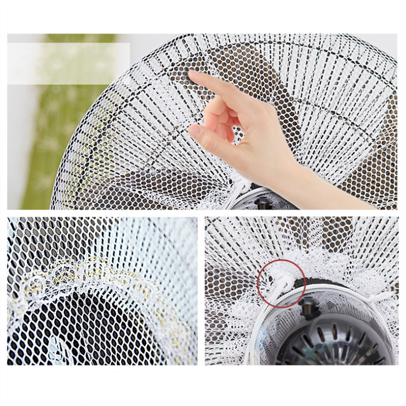 Home Electric Fan Protectors Case With Lace Edge Electric Fan Decor Protective Cover Modern Round Fanner Cover Safety Mesh 1 PC