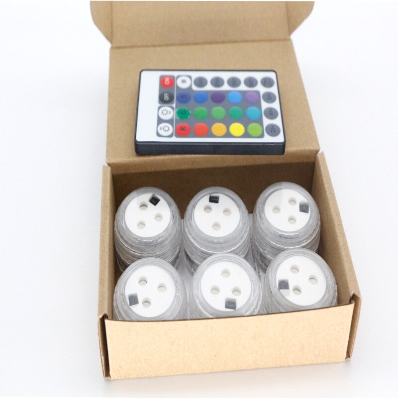 IP68 Waterproof3/10/13LED Rgb Multicolour Onderwater Night Lamp Dompelpompen Thee Verlichting Voor Aquarium Vaas Base Vijver Bruiloft party: 3LED  6pcs