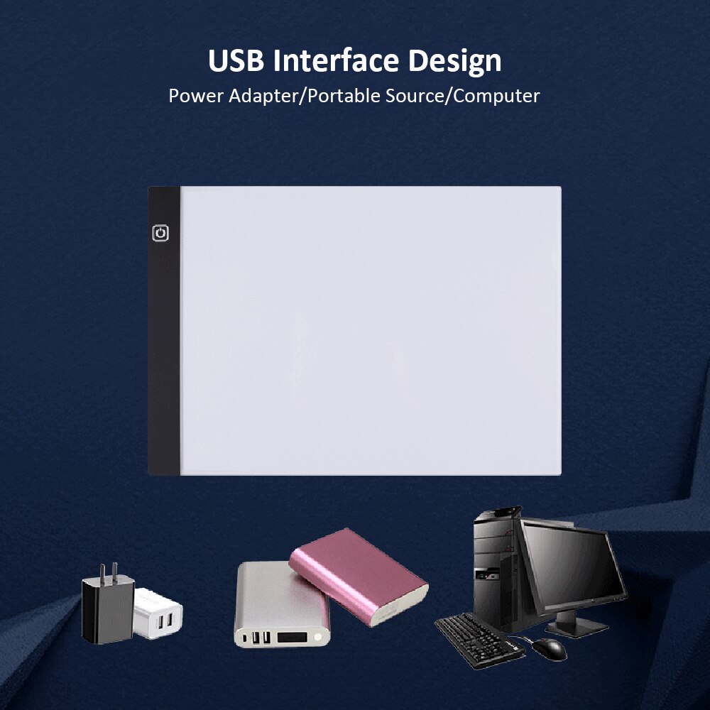 A4 Ultra-Thin Led Light Pad USB Powered Painting Tracing Panel A4 Copyboard for Cartoon Tracing Pencil Drawing Viewing