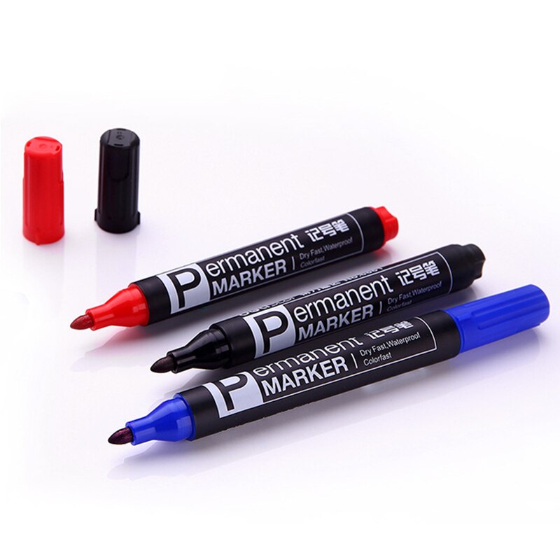 3Pcs Deli 6881 Markeerstift Niet Te Vervagen Vette Marker Pen Hoofd Pen Kantoorbenodigdheden Marker Pennen Graffiti