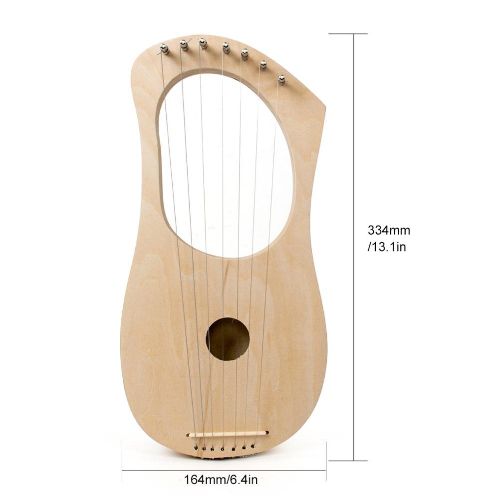 Kmise Lyre Harp 7 String DIY Kit Make Your Own Bass Wood with String Saddle String Post Tuning Wrench