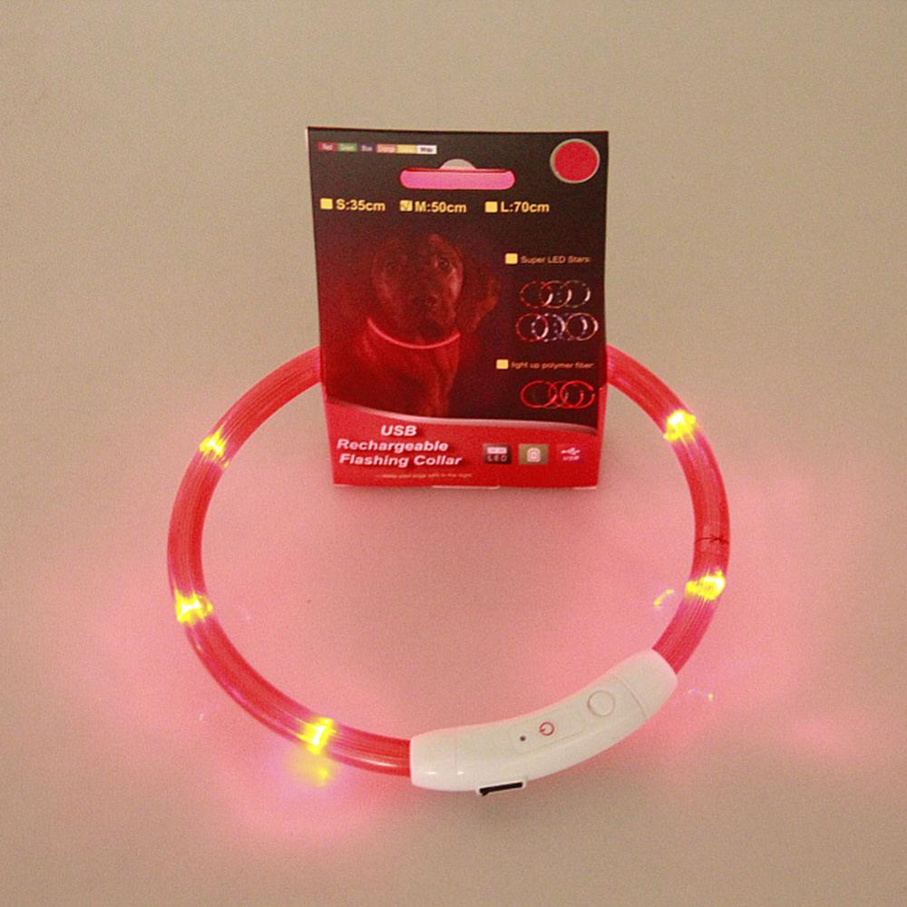 Wiederaufladbare USB LED Blinklicht Band Gürtel Sicherheit Haustier Hund Kragen AA: verrotten