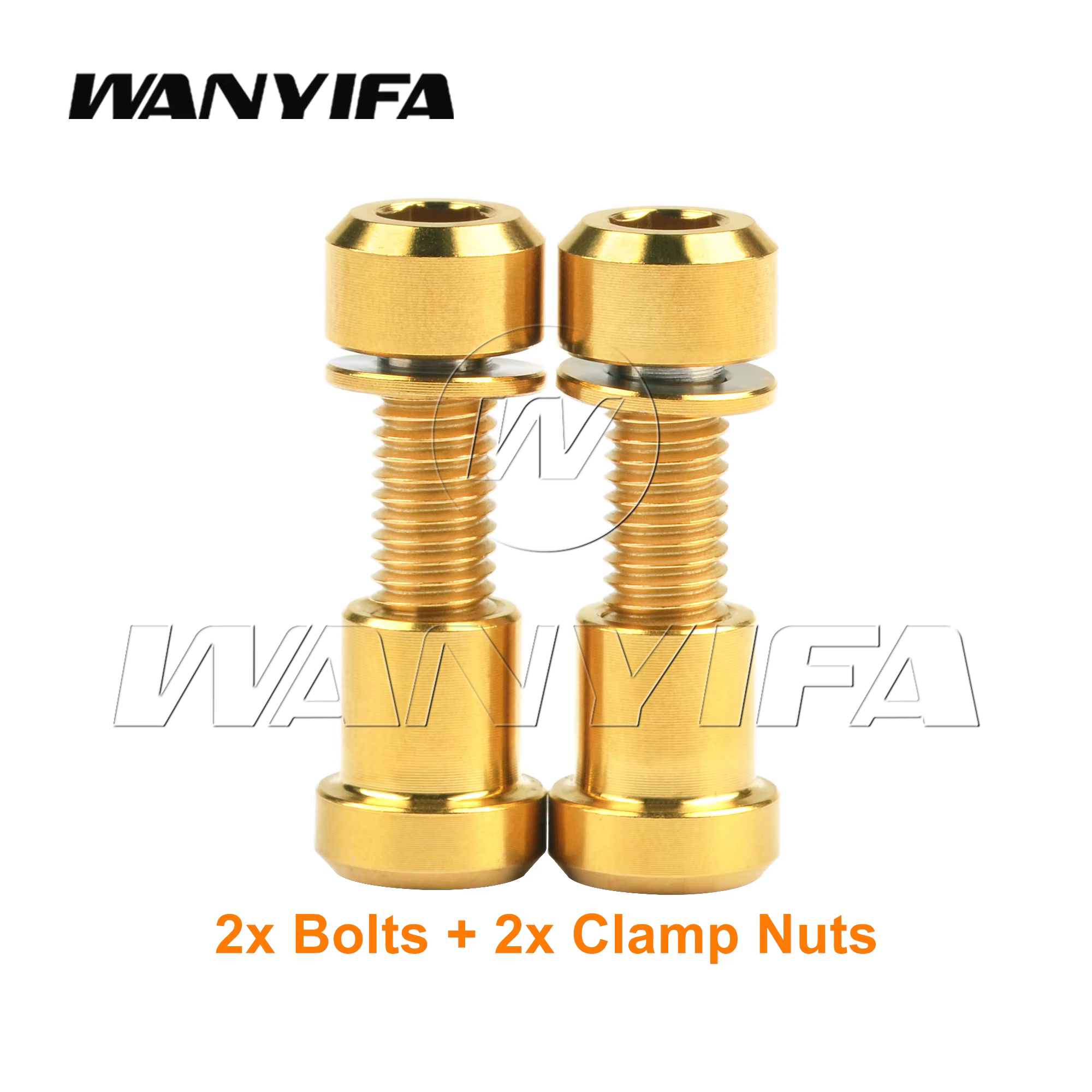 Wanyifa Perno de titanio con tuerca Tornillo de fijación de horquilla delantera para M5 X16 18 20 mm Cabeza cónica Pernos de cabeza cilíndrica Juego de sujetadores 2 piezas: Oro
