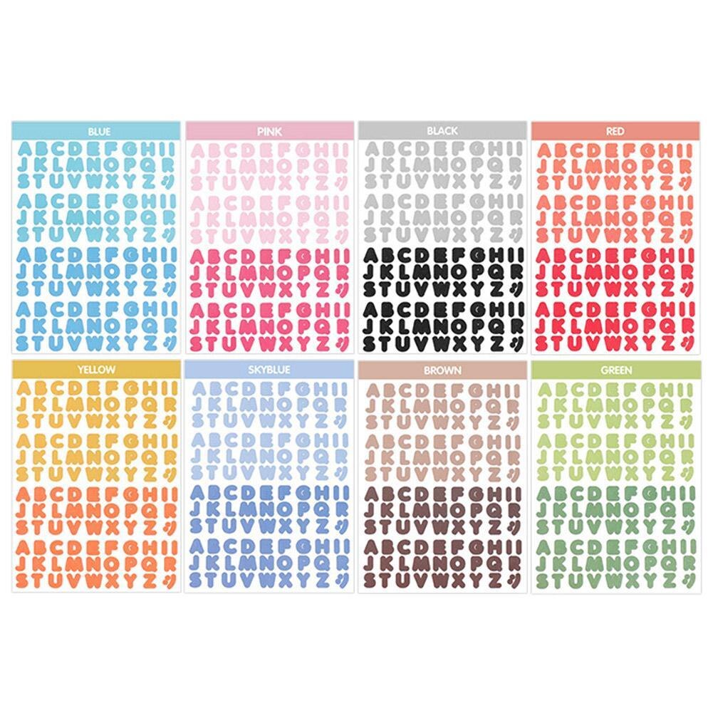 Korean 2pcs Number Digital Sticker Letter Alphabet Stickers Notebook Planner Stationery Scrapbooking Cute Journaling Decora Y1S0