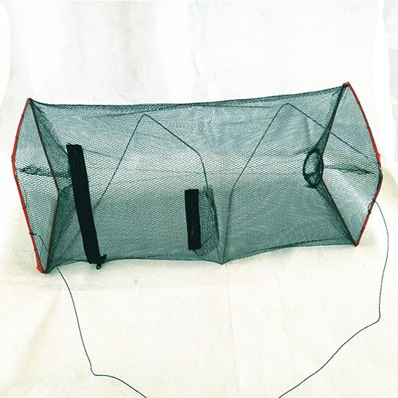 Mesh Fishing Net Crayfish Lobster Shrimp Prawn Hand Foldable Fishing Network Cage Random Color