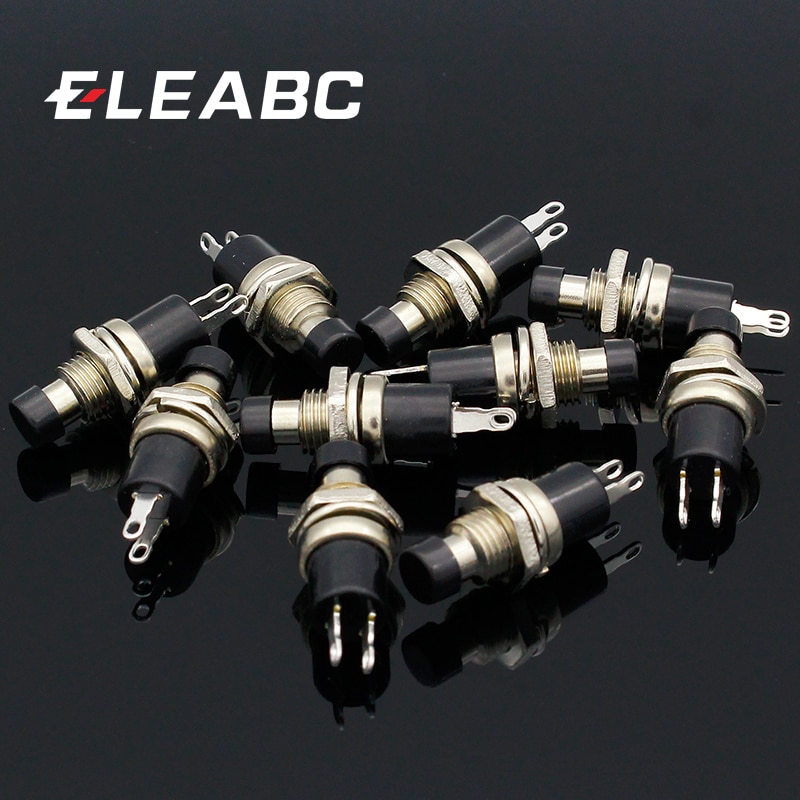 10pcs NO Normally Open Mini Momentary Spring Return Push Button Switches Black