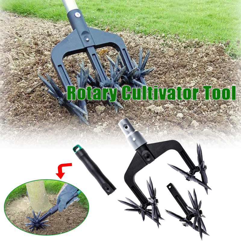 Cultivateur rotatif 2 en 1, arracheur de pelouse en plastique, aérateurs manuels, outil de rotation du sol, repiquage de terres agricoles