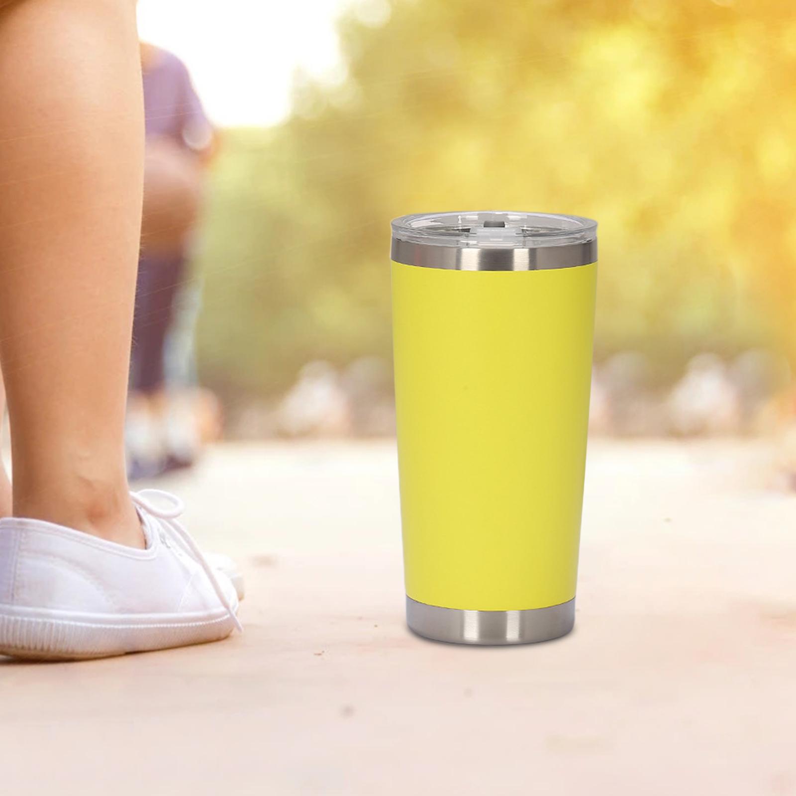 Vacuum Insulated Tumbler W/ Lid Water Coffee Cup Travel Mug for Outdoor: Yellow