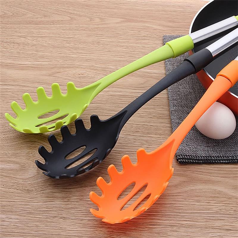 1pc nylon matte dørslag spaghetti server varmebestandig spaghetti serveringsskje pasta server kjøkkenutstyr tilbehør